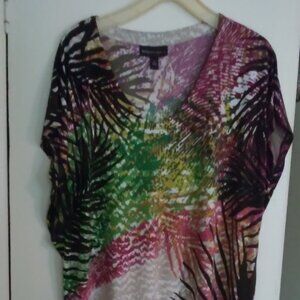 Dana Buchman Top Multi Color Perfect Sz L